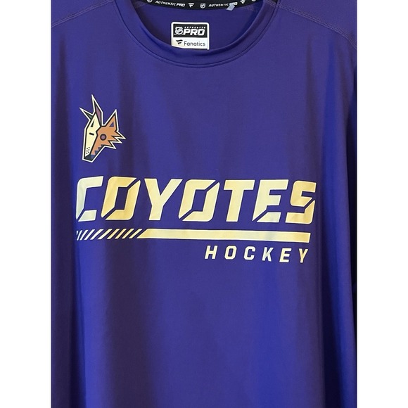 Men's 2XL NWOT Arizona Coyotes Fanatics Authentic Pro Long Sleeve Shirt Purple - Picture 4 of 8
